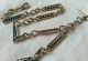 Antique Victorian Solid Silver Fancy Link Pocket Watch Chain & Agate Fob Pocket Watches/Chains/Fobs photo 5