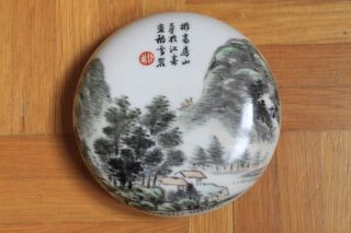 Antique Chinese Porcelain Red Ink Pad 1900s Perfect Top Quality photo