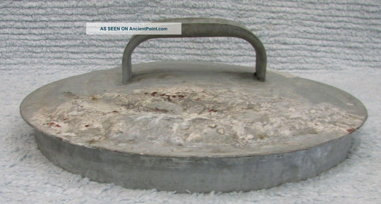 Primitive Old Farm Water Butter Milk Cream Pail Galvanized Tin Lid Only S/h Primitives photo