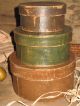 Primitive Trio Small Aged Nesting /pantry Boxes Drab Earthtone Colors Earlylook Primitives photo 1