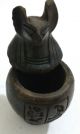 Ancient Egyptian Faience Canopic Jar 67.  4 Gm 300 Bc Rare Egyptian photo 4