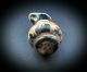 Roman Dragged Glass Jug Bead With Applied Blue Glass Lip 1st To 3rd Century Ad Roman photo 1