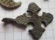 3 Bronze Crosses And Suspension Crescent Viking Period 800 - 1300 Ad Vf, Viking photo 1