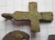 3 Bronze Crosses And Suspension Crescent Viking Period 800 - 1300 Ad Vf, Viking photo 6