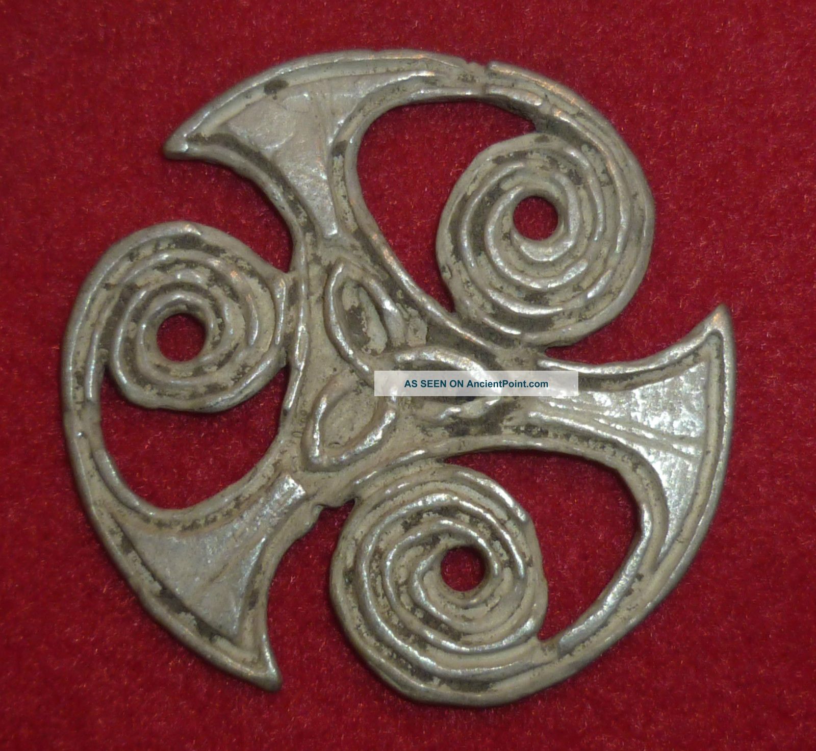 Stunning Viking Ancient Artifact - Silver Amulet Applique Circa 700 - 800 Ad - A8 Scandinavian photo