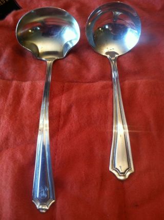 Two Gorham Or Tiffany Sterling Silver Spoons Server Rare Ladles photo