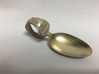 Baker Manchester Poppy Sterling Silver Curved Handle Baby Spoon No Mono photo