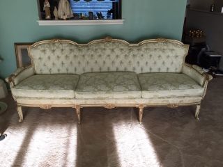 Vintage Tufted French Provincial Sofa photo