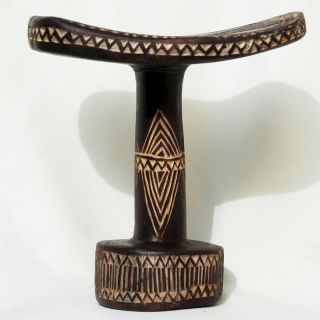 Ethiopian Wooden Headrest African Tribal Art Neckrest Hand - Carved photo
