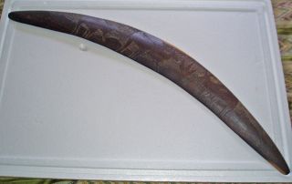 Australian Aboriginal Artifact Large Carved Ceremonial Boomerang photo