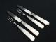 C1839 2 Antique Sterling Silver Collar Mother Of Pearl Handled Cutlery Sheffield Sterling Silver (.925) photo 6