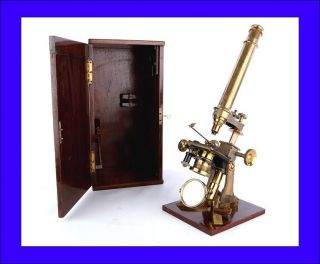 Large Antique Anderson & Sons Brass Compound Microscope.  England,  Circa 1885 photo