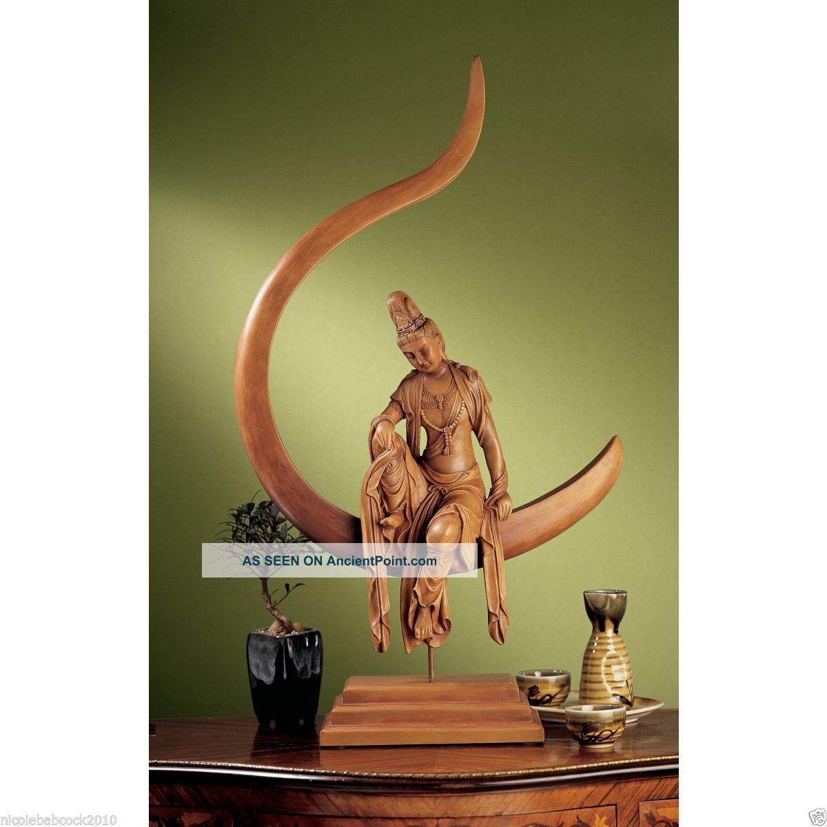 Antique Style China Goddess Guan Yi Kwan North Sung Dynasty Sculpture Other Antique Chinese Statues photo