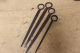 Rare 18th C England Wrought Iron Skewer Holder Great Patina 4 Shaped Skewers Primitives photo 9