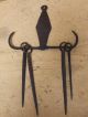 Rare 18th C England Wrought Iron Skewer Holder Great Patina 4 Shaped Skewers Primitives photo 1