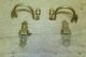 Rare Late 18th C American Brass Jamb Hooks With Back - Plates Primitives photo 1
