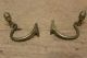 Rare Late 18th C American Brass Jamb Hooks With Back - Plates Primitives photo 7