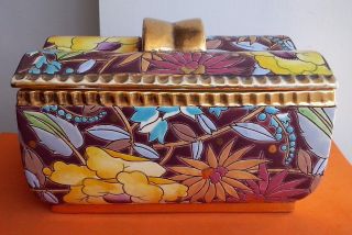 Art Deco Boch Freres Keramis Flowers Large Jewerly Box By Charles Catteau photo