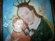 Antique Retablo On Tin With The Image Of Saint Joseph With Christ Child Latin American photo 3