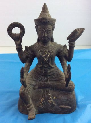 Rare 100 Thailand Shiva Idol Figurine Brass Handmade Sculpture Hindu God Statue photo