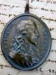 Antique 17th Jesus Christ & Virgin Mary Spanish Colonial Carmelite Bronze Medal Roman photo 3