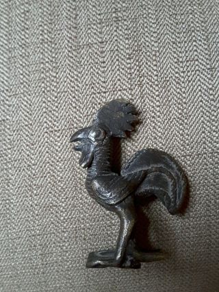 Rare Antique African Tribal Cast Bronze Ashanti Akan Gold Weight - Rooster photo