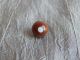 Antique 1800s Diminutiv Glass Button Brown Bullseye Swirl Back Charmstring 706a Buttons photo 1