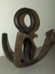 Antique Primitive Handmade Rustic Cast Iron Horseshoe Boat Ship Maritime Anchor Anchors photo 9
