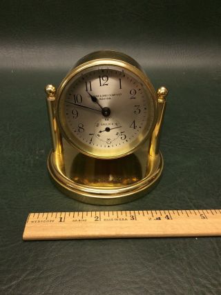 Fine Chelsea Boston Thomas Long Co.  Solid Brass Desk Clock Nautical photo