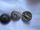 Antique Buttons From Brass 2 Dear & 3 Dogs/france Buttons photo 1