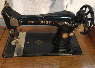 Antique Vintage Singer 127 - 3 Foot - Treadle Sewing Machine In Cabinet photo