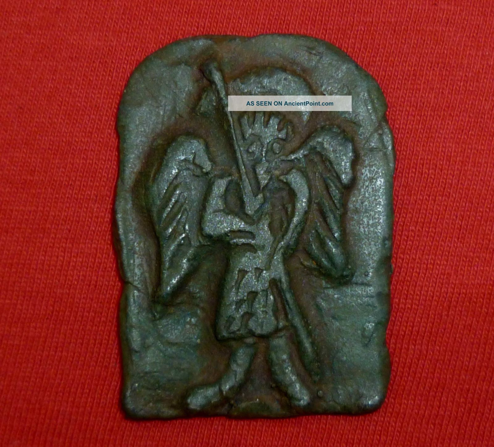 Byzantine Ancient Bronze Icon / Medallion Depicting Saint Michael Circa 900 Ad Other Antiquities photo