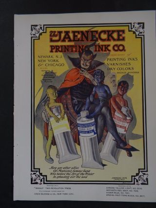 6 Antique Jaenecke Printing Ink Ads - The Inland Printer - Art Nouveau photo