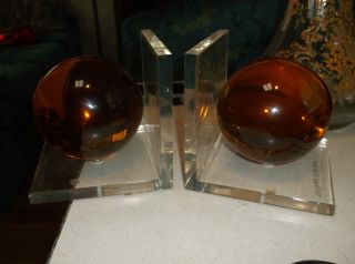 Mid Century Modern Lucite Thomas O ' Brien Bookends photo
