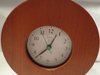 Michael Graves Modern Design Small Wood Clock With Black Base Battery Operated photo