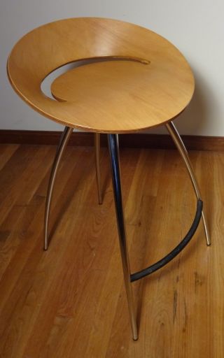 Herman Miller Blond Bent Wood Magis Lyra Tecnotube Modern Bar Stool Eames Style photo