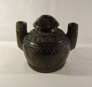 Vintage African Decorated Urn / Pot Huqqa Base - Hand Made Pottery Not Thrown photo