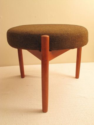 Vtg Mid Century Danish Modern Teak Foot Stool Ottoman Footstool Denmark Hundevad photo
