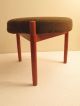 Vtg Mid Century Danish Modern Teak Foot Stool Ottoman Footstool Denmark Hundevad Mid-Century Modernism photo 2