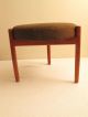 Vtg Mid Century Danish Modern Teak Foot Stool Ottoman Footstool Denmark Hundevad Mid-Century Modernism photo 6