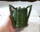 Arts & Crafts Pottery Green Matte Friendly Sons Of St Patrick Irish Cup Vase Vtg Arts & Crafts Movement photo 5