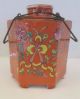 19thc / 20thc Chinese Porcelain Floral And Symbols Tea Caddy W/ Stamp Tea Caddies photo 2