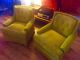 Pair Vintage Retro Mid Century Drexel Club Lounge Swivel Rocking Chairs Yellow Post-1950 photo 2