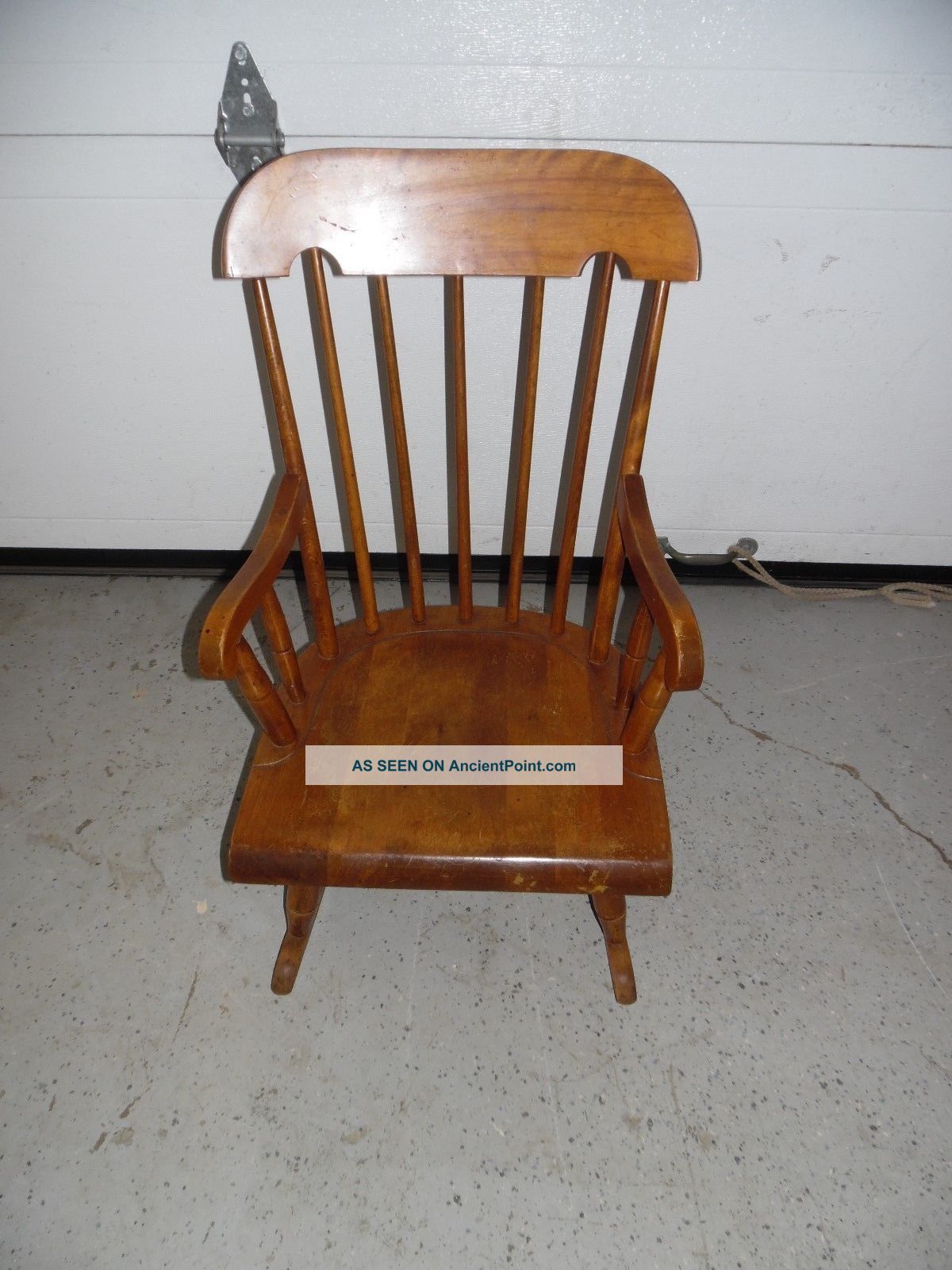 Antique Nichols & Stone Solid Wood Childs Rocking Chair Post-1950 photo