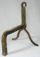 Antique Primitive Andirons Old Hand Forged Firedogs Hearth Ware photo 5