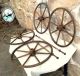 4 Primitive Antique Baby Carriage Buggy Wood Wheels And Axles Circa 1880 Baby Carriages & Buggies photo 4