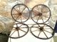 4 Primitive Antique Baby Carriage Buggy Wood Wheels And Axles Circa 1880 Baby Carriages & Buggies photo 6