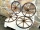 4 Primitive Antique Baby Carriage Buggy Wood Wheels And Axles Circa 1880 Baby Carriages & Buggies photo 8