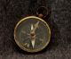 Antique Pocket Compass Made Of Copper And Brass With Glass Cover Compasses photo 1