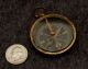 Antique Pocket Compass Made Of Copper And Brass With Glass Cover Compasses photo 4